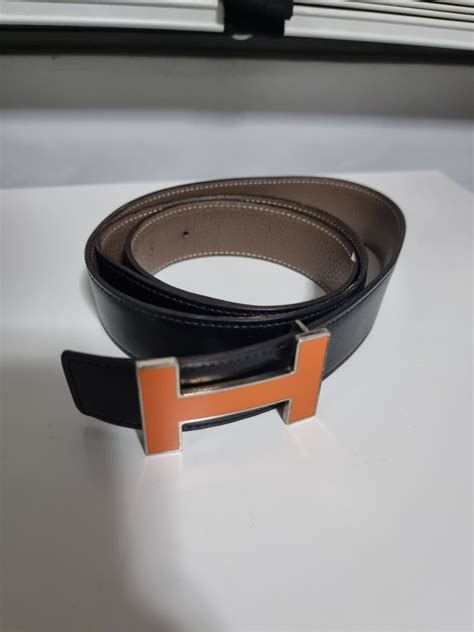 Hermes Orange Buckle Belt Reversible, Men's Fashion, Watches & Accessories, Belts on Carousell