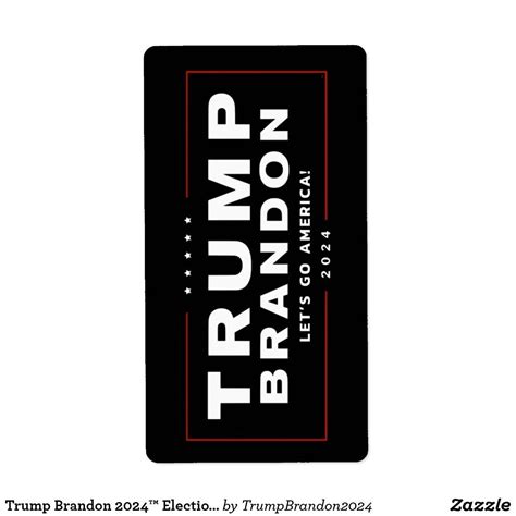 Trump Brandon 2024™ Election Horizontal Labels Driver Covers, Car Flags, Cool Box, Bottle ...