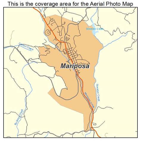 Aerial Photography Map of Mariposa, CA California