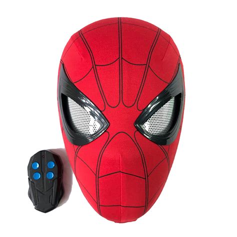 Buy Spider Man Mask 1:1 Wearable Full Size Spider Man Helmet Remote Control Eyes Cosplay Props ...