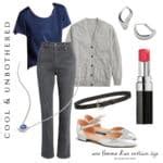 Cool neutral color palette fall outfit - une femme d'un certain âge