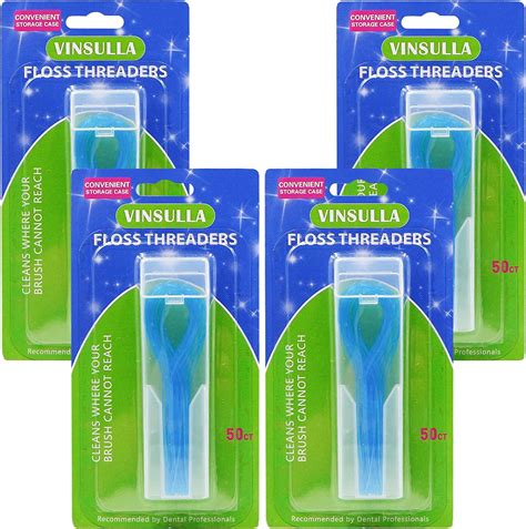 Floss Threaders for Braces, Bridges, and Implants (50 Count (Pack of 4 ...