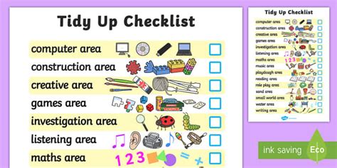 Class Tidy Up Checklist (teacher made) - Twinkl