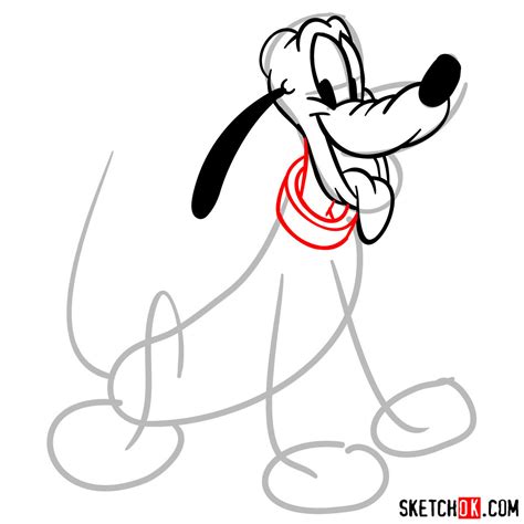 How to draw Pluto the Pup - Sketchok easy drawing guides