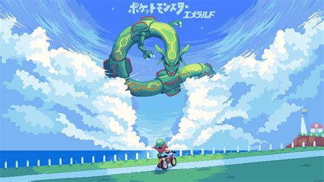 Pokemon Emerald Title Screen Pixel Live Wallpaper - MoeWalls