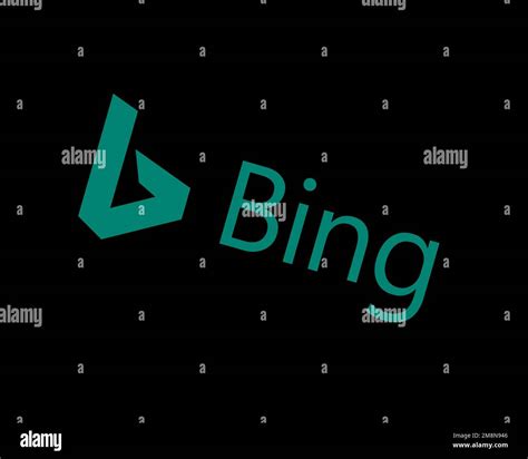 Bing search engine, rotated logo, black background B Stock Photo - Alamy