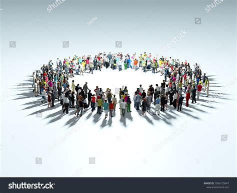 People Gather Center Circle Enthusiastic People Stock Illustration 1566125647 | Shutterstock