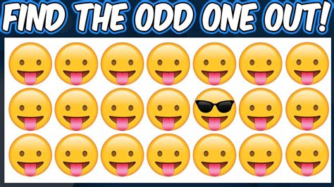 Find The Odd Emoji Out | Spot The Difference Emoji | Emoji Puzzle Quiz ...