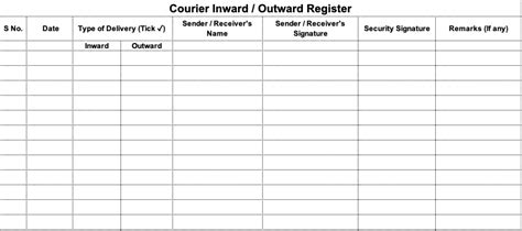 Material Inward Outward Register Format in Excel (Download)