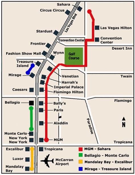 Printable Las Vegas Monorail Map - Printable World Holiday