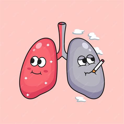 Premium Vector | Illustration of healthy lungs and smoking lungs cartoon. Health icon symbol vector