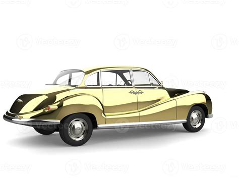 Golden restored vintage luxury car - side view 31199456 Stock Photo at Vecteezy