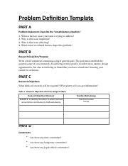 Problem-Definition-Template.pdf - Problem De ni on Template PART A Problem Statement: Describe ...