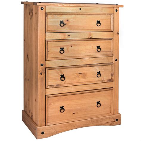 Corona 4 Drawer Tall Chest of Drawers | Bedroom Furniture | Modern