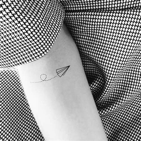 White Paper Airplane Tattoo