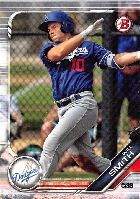 Will Smith baseball card (Los Angeles Dodgers Catcher) 2019 Bowman ...