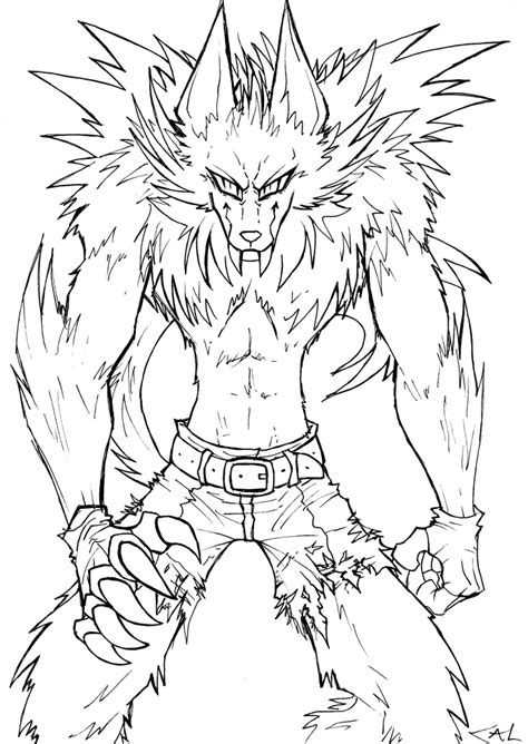 Werewolf Lineart By Strixic Halloween Coloring Pages Cartoon Coloring Pages Detailed Coloring Pages