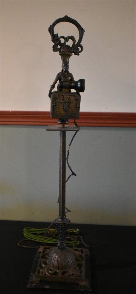 Antique Cast Iron Stand Cigarette Cigar Lighter Blooch & Co Auction