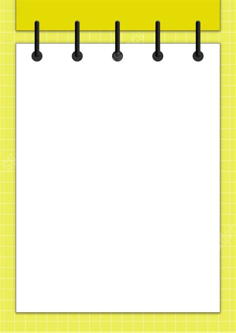 Design Of A Yellow Notebook With A Creative Ring Mount Page Border ...