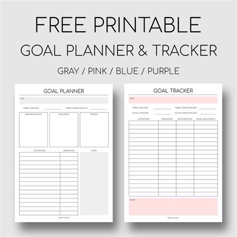 Printable Goal Planner and Tracker Template | Briefpapier, Brief, Papier