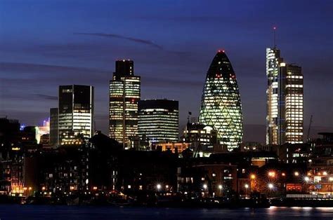 Gherkin at night | London skyline, London cityscape, Skyline