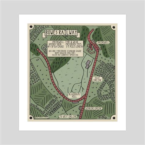 Bowes Railway Illustrated Map, an art print by Harry Todhunter - INPRNT