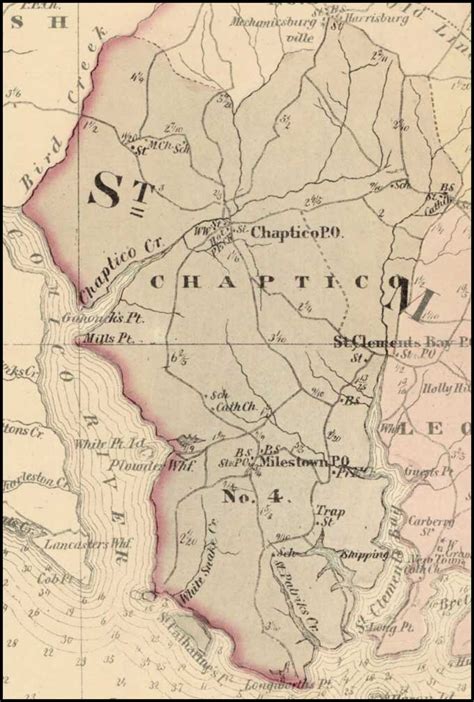 Simon J. Martenet, Map of St. Mary's County, 1865, District 4