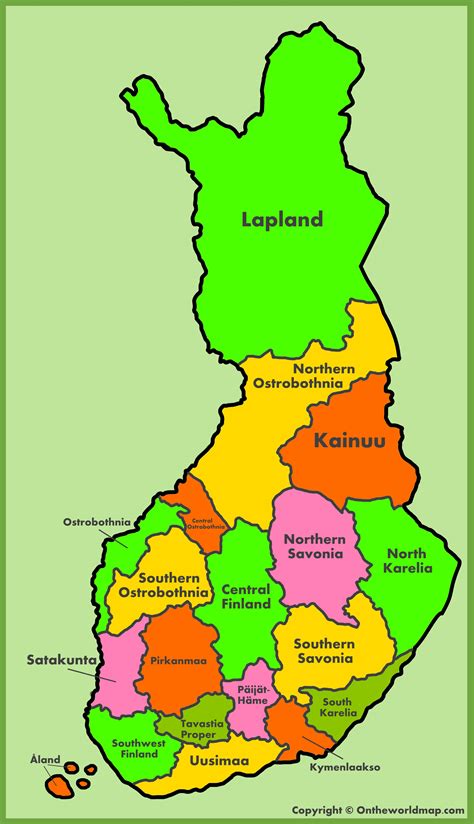 Administrative map of Finland