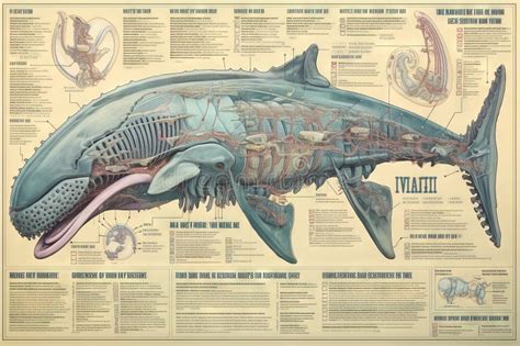 Whale Cyborg Animal Detailed Infographic, Full Details Anatomy Poster Diagram Illustration ...