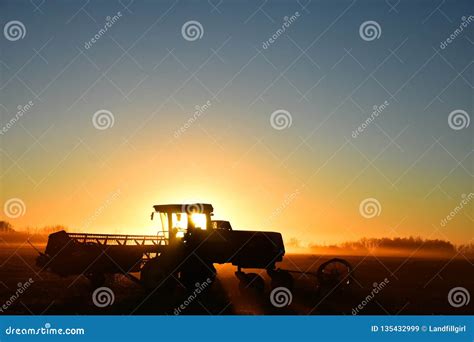 Combine Harvester Silhouette Stock Image - Image of agriculture, industrial: 135432999