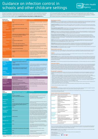 Guidance on infection control in schools and other childcare settings | HSC Public Health Agency