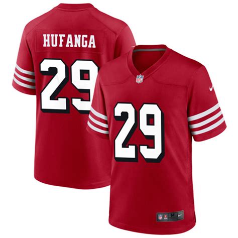 Men’s San Francisco 49ers #29 Talanoa Hufanga Red Stitched Football ...