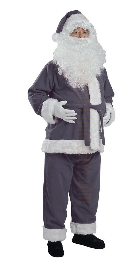 Gray Santa suit - jacket, pants and hat - santacostumecenter.com