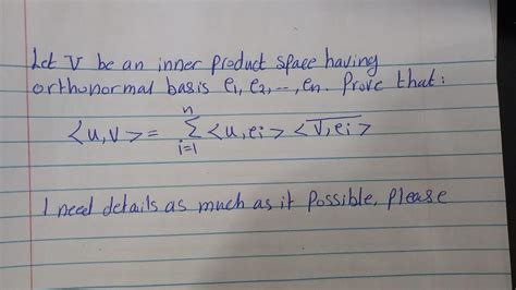 Solved Let V be an inner product space having orthonormal | Chegg.com