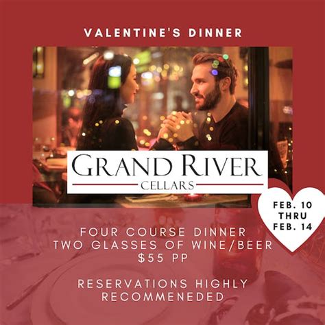 Valentine's Day Dinner @ Grand River Cellars | Ashtabula County Visitors Bureau