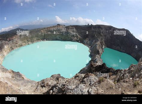 Colourful crater lakes of Kelimutu volcano, Flores Island, Indonesia ...