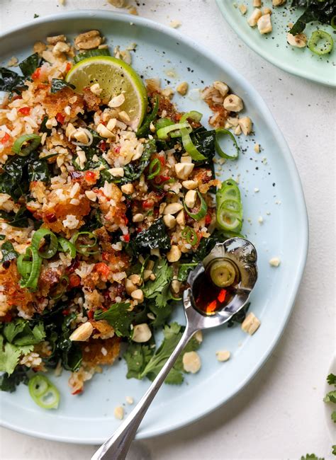 Crispy Rice Salad - Crispy Rice Salad with Kale and Peanuts