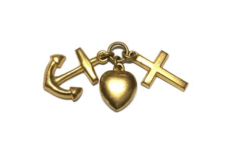 9K Faith Hope & Charity Christian Symbols Pendant/ Charms in - Etsy