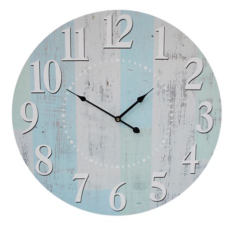 Large Round 58cm Pastel Blue Wall Clock