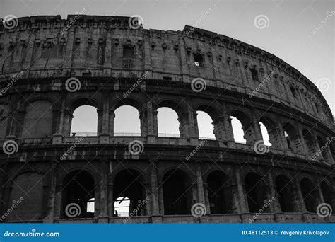 The Colosseum at Night Black and White Stock Image - Image of ...