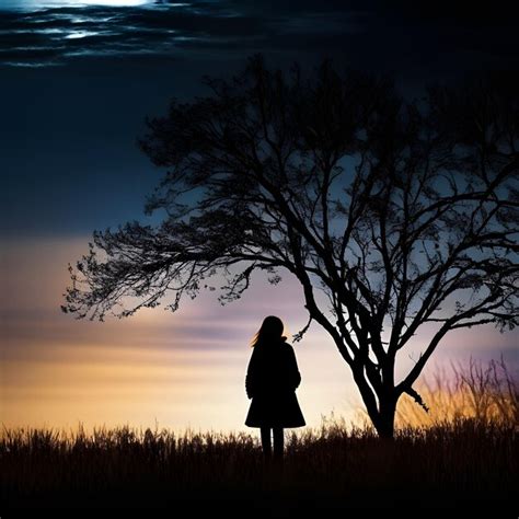 Premium AI Image | lonely person silhouette scenery