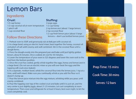 Food For Thought: Lemon Bars - Exercise Inc