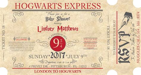 Printable Harry Potter World Tickets