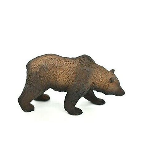 Grizzly Bear, Brown Bear Realistic Small Toy Model Plastic Replica Animal, Kids Educational Gift ...