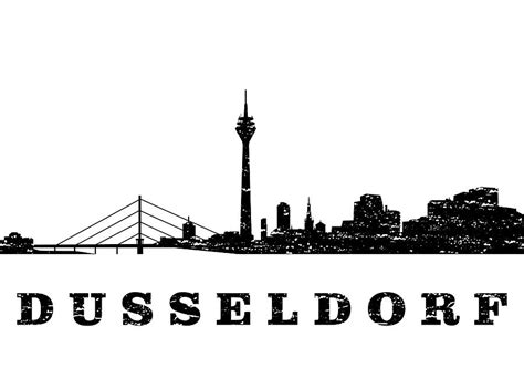 Dusseldorf skyline-black Digital Art by Erzebet S - Fine Art America