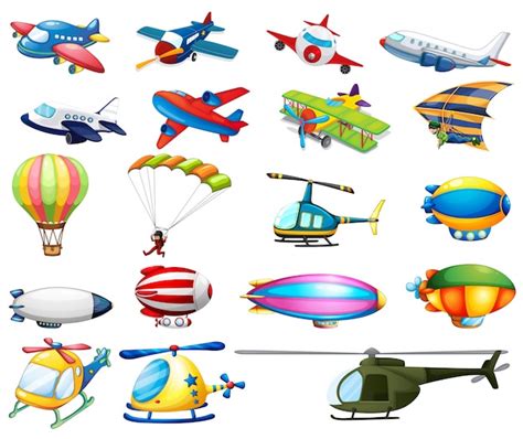 Free Vector | Different modes of air transportation