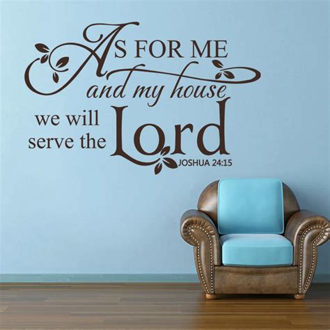 AS FOR ME and my house we will serve the Lord Christ Bible Verse Wall Decal Vinyl Art Quote 56cm ...