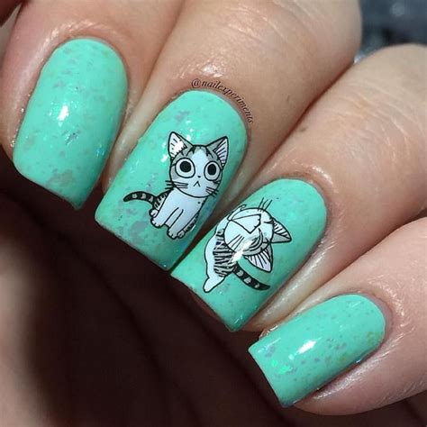 Purrfect Cat Nail Art Designs For 2018 | Cat nail designs, Cat nails, Short acrylic nails