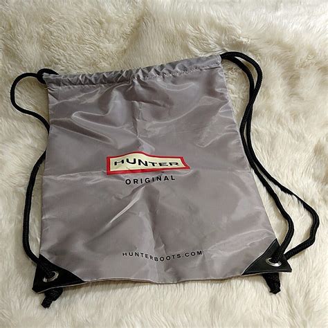 Hunter Original Hunter Boots Gray Logo Drawstring Bag - Gem