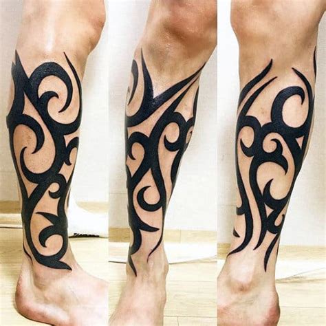 60 Tribal Leg Tattoos For Men - Cool Cultural Design Ideas